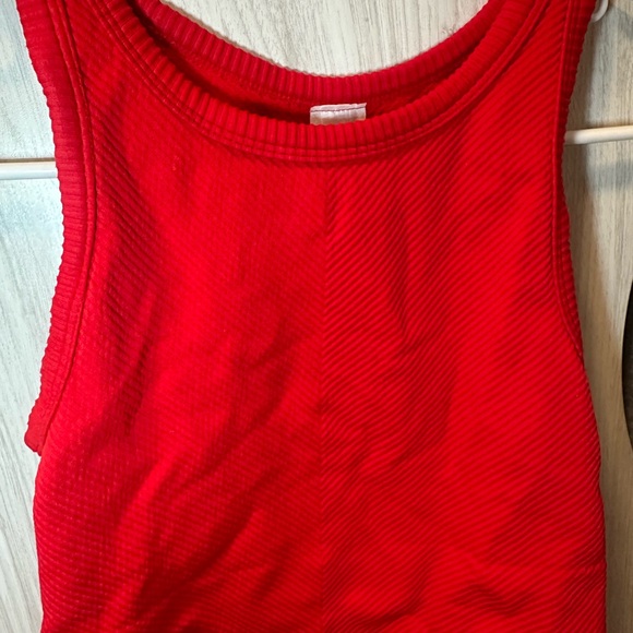 Red Ribbed Tank Top - Picture 2 of 3